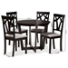 Baxton Studio Telma Modern and Contemporary Grey Fabric Upholstered and Dark Brown Finished Wood 5-Piece Dining Set - Telma-Grey/Dark Brown-5PC Dining Set