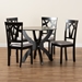 Baxton Studio Rasa Modern and Contemporary Grey Fabric Upholstered and Dark Brown Finished Wood 5-Piece Dining Set - Rasa-Grey/Dark Brown-5PC Dining Set