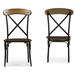 Baxton Studio Broxburn Light Brown Wood & Metal Dining Chair (Set of 2) - CDC222-DS2