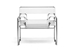 Baxton Studio Jericho Cream Leather Mid-Century Modern Accent Chair - ALC-3001 White