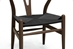 Baxton Studio Wishbone Chair - Brown Wood Y Chair with Black Seat (Set of 2) - DC-541-DB-Black Seat
