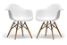 Baxton Studio Pascal White Plastic Chair Set of Two