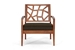 Baxton Studio Jennifer Dark Brown Wood Modern Lounge Chair with Fabric Seat - Jennifer Lounge Chair-109/663-Dark Brown