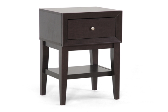 Baxton Studio Gaston Brown Modern Accent Table and Nightstand