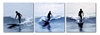 Surf Silhouettes Mounted Photography Print Triptych