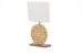 Baxton Studio Budalin Wood & White Linen Lamp - DEK39J NO