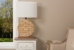 Baxton Studio Budalin Wood & White Linen Lamp - DEK39J NO