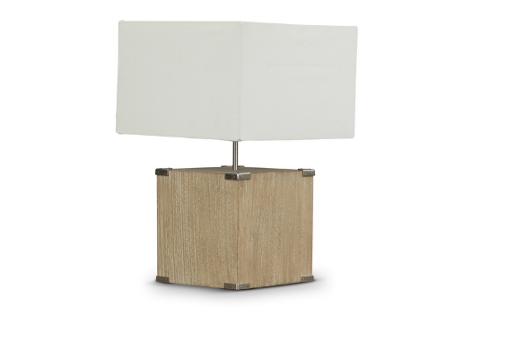 Baxton Studio Kostka Wood and Fabric Lamp