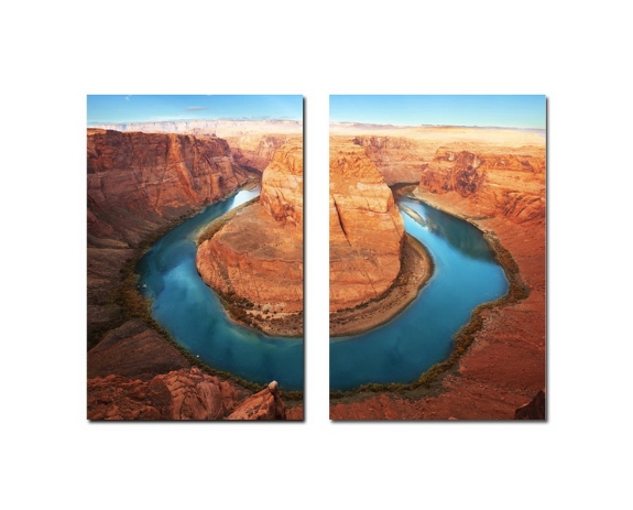 Baxton Studio Wraparound Waterway #1 Mounted Photography Print Diptych