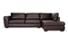 Baxton Studio Orland Brown Leather Modern Sectional Sofa Set with Right Facing Chaise - IDS023-Brown-RFC