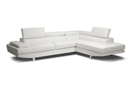 Baxton Studio Selma White Leather Modern Sectional Sofa