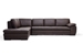 Baxton Studio Diana Dark Brown Sofa/Chaise Sectional Reverse - 625-M9805-Sofa/Lying Leather/Match (M) Reverse