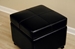Baxton Studio Black Full Leather Storage Cube Ottoman - 0380-023-black
