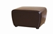 Baxton Studio Dark Brown Full Leather Ottoman with Rounded Sides