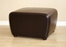 Baxton Studio Dark Brown Full Leather Ottoman with Rounded Sides - Y-051-001-dark brown