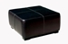 Baxton Studio Black Full Leather Square Ottoman Footstool - Y-052-023-black