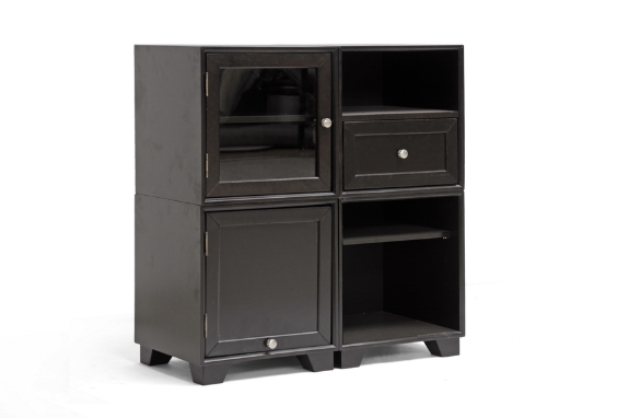 Baxton Studio Alaska Dark Brown Modular Storage Cabinet