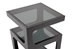 Baxton Studio Clara Black Modern End Table with 3-Tiered Glass Shelves - RT286-OCC (CT-089B-Black)