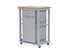 Baxton Studio Yonkers Contemporary Light Grey Kitchen Cart with Wood TopOne (1) Kitchen Cart - RT311-OCC