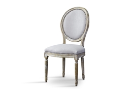 Baxton Studio Clairette Wood Traditional French Accent Chair-Round