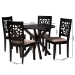 Baxton Studio Karel Modern Beige Fabric and Espresso Brown Finished Wood 5-Piece Dining Set - Karel-Sand/Dark Brown-5PC Dining Set