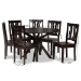 Baxton Studio Mare Modern and Contemporary Transitional Dark Brown Finished Wood 7-Piece Dining Set - Mare-Dark Brown-7PC Dining Set