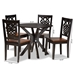 Baxton Studio Liese Modern and Contemporary Transitional Two-Tone Dark Brown and Walnut Brown Finished Wood 5-Piece Dining Set - Liese-Dark Brown/Walnut-5PC Dining Set