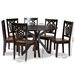 Baxton Studio Liese Modern and Contemporary Transitional Two-Tone Dark Brown and Walnut Brown Finished Wood 7-Piece Dining Set - Liese-Dark Brown/Walnut-7PC Dining Set