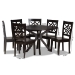 Baxton Studio Miela Modern and Contemporary Dark Brown Finished Wood 7-Piece Dining Set - Miela-Dark Brown-7PC Dining Set