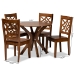 Baxton Studio Miela Modern and Contemporary Walnut Brown Finished Wood 5-Piece Dining Set - Miela-Walnut-5PC Dining Set