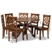 Baxton Studio Miela Modern and Contemporary Walnut Brown Finished Wood 7-Piece Dining Set - Miela-Walnut-7PC Dining Set