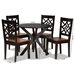 Baxton Studio Miela Modern and Contemporary Two-Tone Dark Brown and Walnut Brown Finished Wood 5-Piece Dining Set - Miela-Dark Brown/Walnut-5PC Dining Set