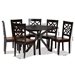 Baxton Studio Miela Modern and Contemporary Two-Tone Dark Brown and Walnut Brown Finished Wood 7-Piece Dining Set - Miela-Dark Brown/Walnut-7PC Dining Set