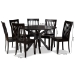 Baxton Studio Zora Modern and Contemporary Dark Brown Finished Wood 7-Piece Dining Set - Zora-Dark Brown-7PC Dining Set