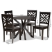 Baxton Studio Ela Modern and Contemporary Dark Brown Finished Wood 5-Piece Dining Set - Ela-Dark Brown-5PC Dining Set