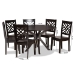 Baxton Studio Ela Modern and Contemporary Dark Brown Finished Wood 7-Piece Dining Set - Ela-Dark Brown-7PC Dining Set