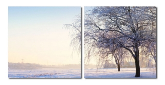 Baxton Studio Snowy Solitude Mounted Photography Print Diptych