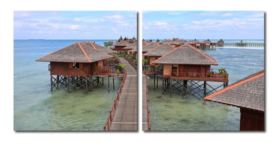 Baxton Studio Idyllic Resort Mounted Photography Print Diptych