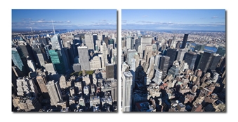 Baxton Studio Aerial Manhattan Mounted Photography Print Diptych