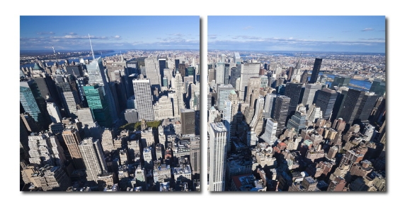 Baxton Studio Aerial Manhattan Mounted Photography Print Diptych