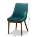 Baxton Studio Gilmore Modern and Contemporary Teal Velvet Fabric Upholstered and Walnut Brown Finished Wood 2-Piece Dining Chair Set - BBT5381-Teal Velvet/Walnut-DC