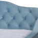 Baxton Studio Freda Transitional and Contemporary Light Blue Velvet Fabric Upholstered and Button Tufted Full Size Daybed with Trundle - Freda-Light Blue Velvet-Daybed-F/T