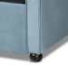 Baxton Studio Freda Transitional and Contemporary Light Blue Velvet Fabric Upholstered and Button Tufted Full Size Daybed with Trundle - Freda-Light Blue Velvet-Daybed-F/T