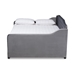 Baxton Studio Freda Transitional and Contemporary Grey Velvet Fabric Upholstered and Button Tufted Full Size Daybed with Trundle - Freda-Grey Velvet-Daybed-F/T