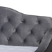 Baxton Studio Freda Transitional and Contemporary Grey Velvet Fabric Upholstered and Button Tufted Queen Size Daybed with Trundle - Freda-Grey Velvet-Daybed-Q/T
