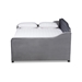 Baxton Studio Freda Transitional and Contemporary Grey Velvet Fabric Upholstered and Button Tufted Full Size Daybed - Freda-Grey Velvet-Daybed-Full