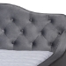 Baxton Studio Freda Transitional and Contemporary Grey Velvet Fabric Upholstered and Button Tufted Full Size Daybed - Freda-Grey Velvet-Daybed-Full