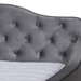 Baxton Studio Freda Transitional and Contemporary Grey Velvet Fabric Upholstered and Button Tufted Queen Size Daybed - Freda-Grey Velvet-Daybed-Queen