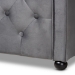 Baxton Studio Freda Transitional and Contemporary Grey Velvet Fabric Upholstered and Button Tufted Full Size Daybed - Freda-Grey Velvet-Daybed-Full