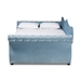 Baxton Studio Abbie Traditional and Transitional Light Blue Velvet Fabric Upholstered and Crystal Tufted Full Size Daybed - Abbie-Light Blue Velvet-Daybed-Full